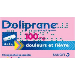 Doliprane 100 mg 10 suppositoires sécables