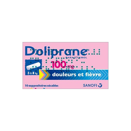 Doliprane 100 mg 10 suppositoires sécables