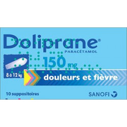 Doliprane 150 mg 10 suppositoires sécables