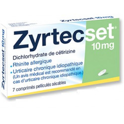 Zyrtecset 10 mg comprimés boite de 7