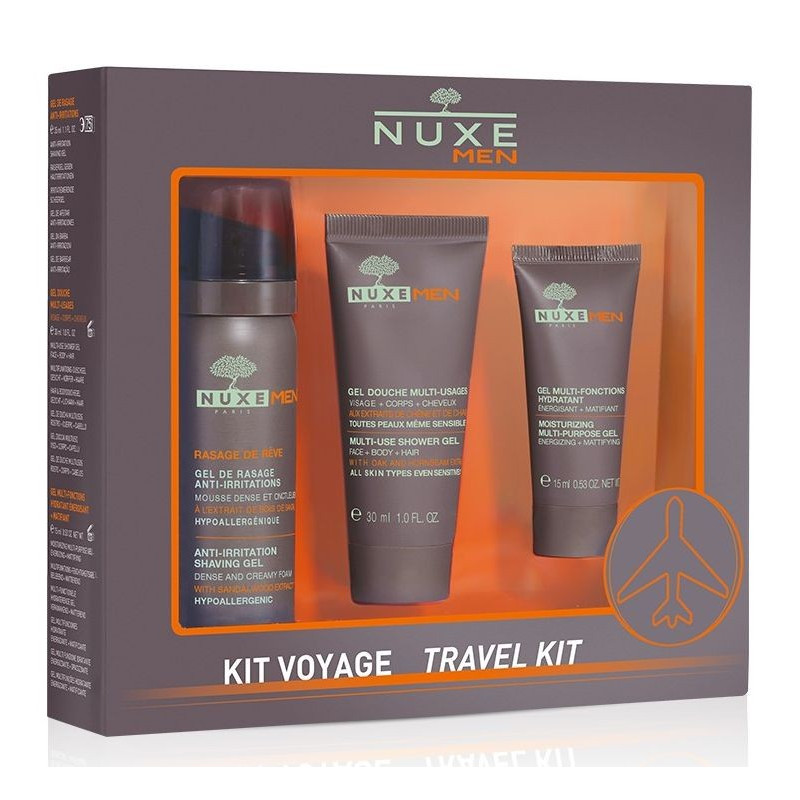 Nuxe Men Kit voyage 3 produits en format voyage pour homme