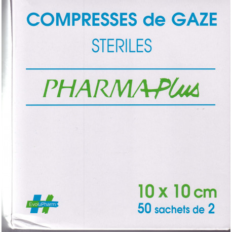 Compresses de gaze stériles 10 X 10  PHARMAPlus sachets