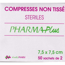 Compresses stériles Non Tissé 7.5X 7.5 sachets