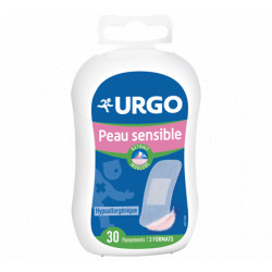 URGO Peau sensible 30 Pansements Prédécoupés 3 formats