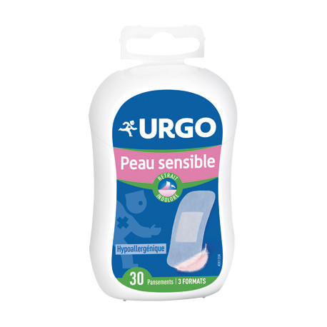 URGO Peau sensible 30 Pansements Prédécoupés 3 formats