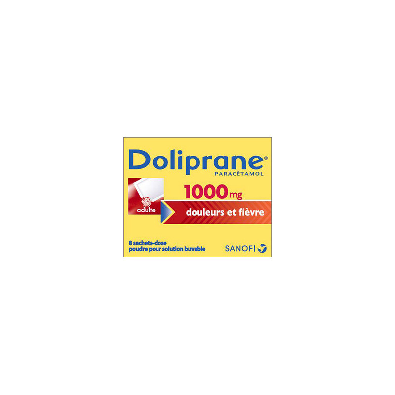 Sanofi Aventis - DOLIPRANE 1000 mg, Poudre pour Solution Buvable - 8 Sachet  - 3400936246980