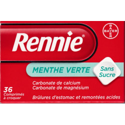 Rennie Sans Sucre  Menthe Verte Comprimés à croquer