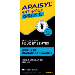 Apaisyl anti-poux Xpress 15' lotion 2 en 1 avec peigne